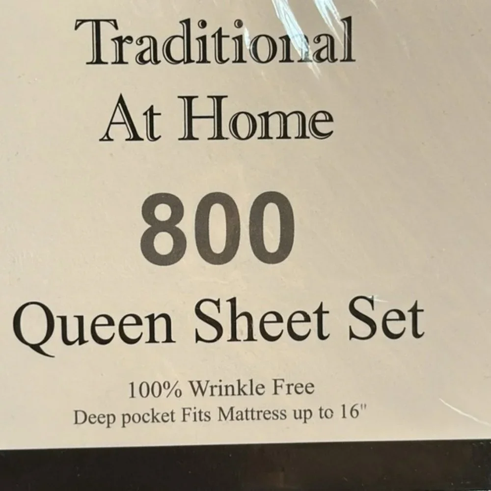 Traditionall at Home 6pc Queen Sheet Set Blue Abstract Squares - Picture 6 of 7